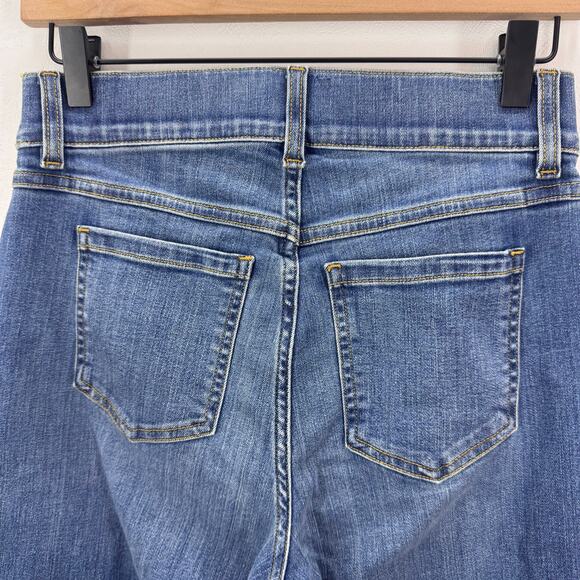 NWT Spanx Seamed Front Wide Leg Jeans Blue Vintage Indigo Small Petite - Picture 4 of 7